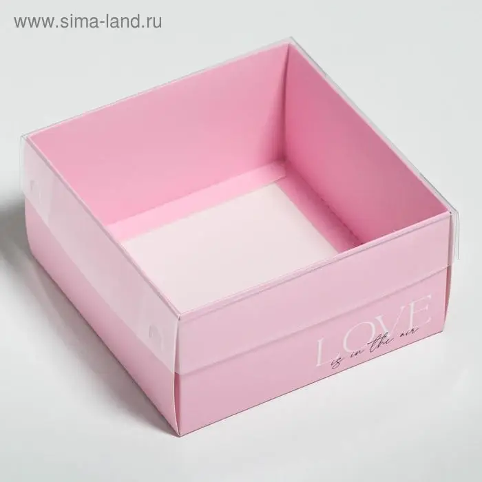 Коробка под бенто-торт с PVC крышкой, кондитерская упаковка &laquo;Love&raquo;, 12 х 6 х 11,5 см