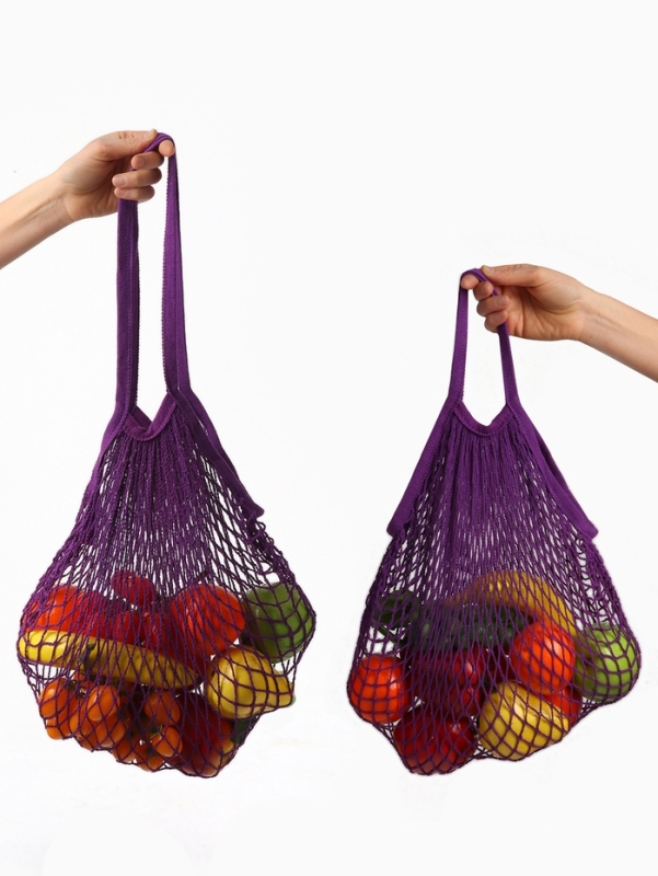 Набор авосек: 41 х 27 см и 37 х 20 см, клетка 1.5 см, фиолетовые