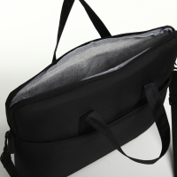 Сумка для ноутбука на молнии, наружный карман, цвет чёрный