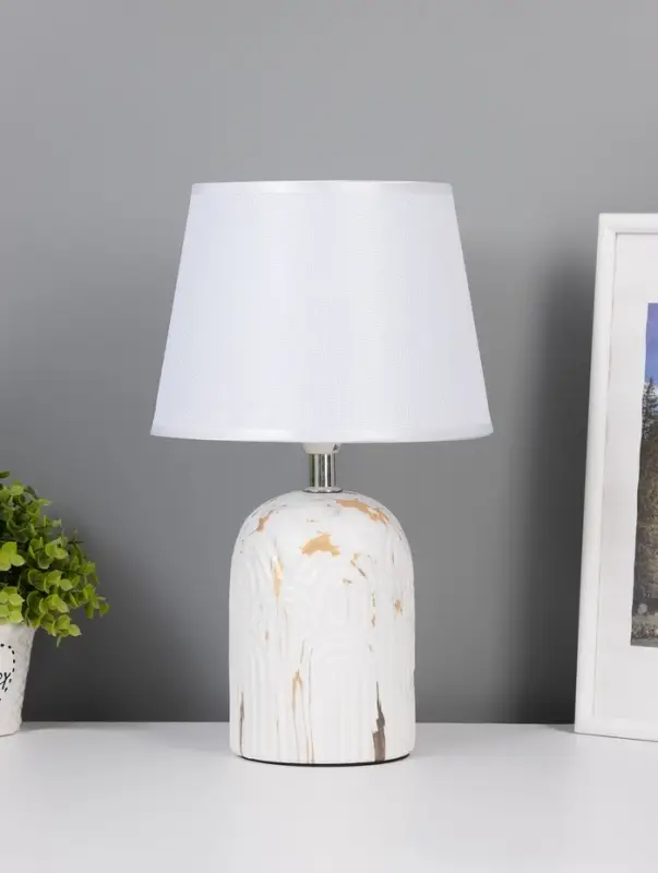 Лампа настольная &laquo;Глим&raquo; E14, 1х40Вт, белый/золотой, RISALUX