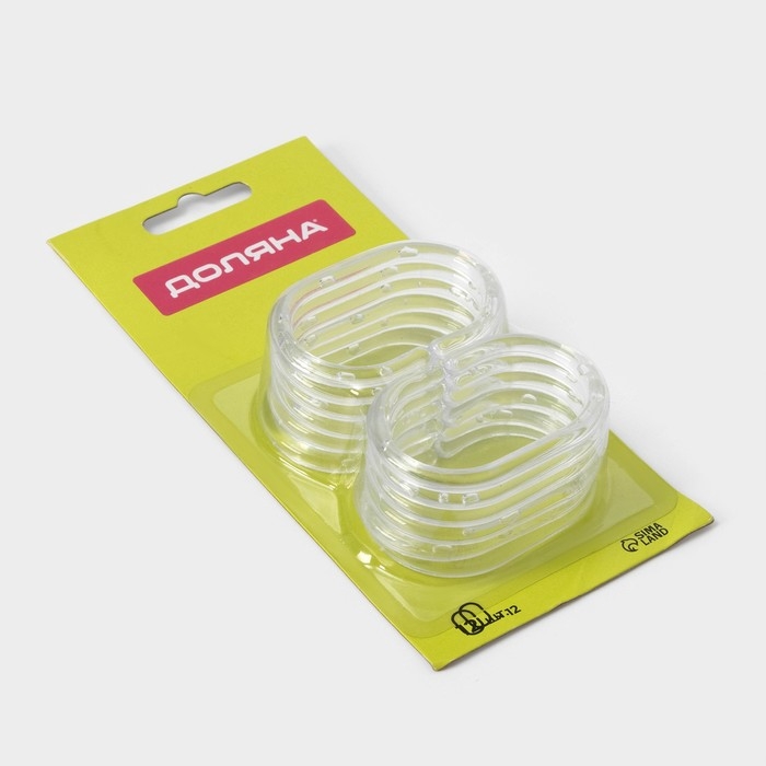 Кольца для штор Доляна, в ванную, пластик, 12 шт, 5,9&times;3,9 см, прозрачный