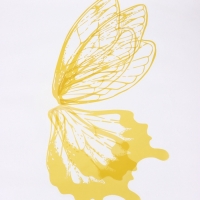 Декор флористический для букетов, "Крылья бабочки", золотая, 50х56 см