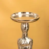 Подсвечник "Цивилизация" 13х13х 41 см, алюминий, цв. серебро