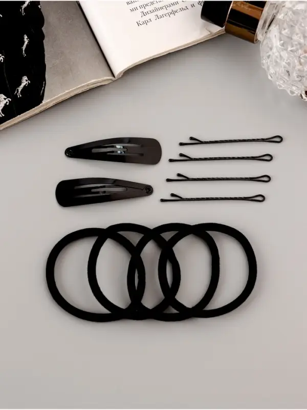 Набор для волос QF &laquo;Простой&raquo;, набор 18 шт., чёрный