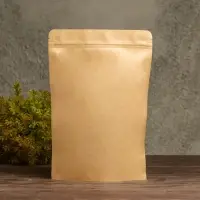 Пакет Zip-lock Крафт с прозрачной стенкой 18 Х 26 + 4 см