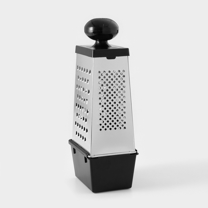 Тёрка Доляна &laquo;Комфорт&raquo;, 4 грани, с контейнером 450 мл, ручка круглая, 28&times;12&times;9 см, цвет МИКС