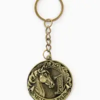 Брелок металл штамповка "Счастливый рубль"