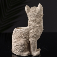 Подставка для мелочей "Кот с бантом" 14х9х7 см, бежевый