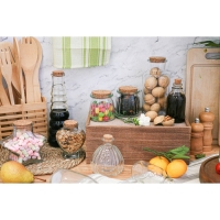 Бутылка стеклянная для соусов и масла с пробковой крышкой Доляна &laquo;Парфе. Гармонь&raquo;, 400 мл, 21,8&times;7,5 см