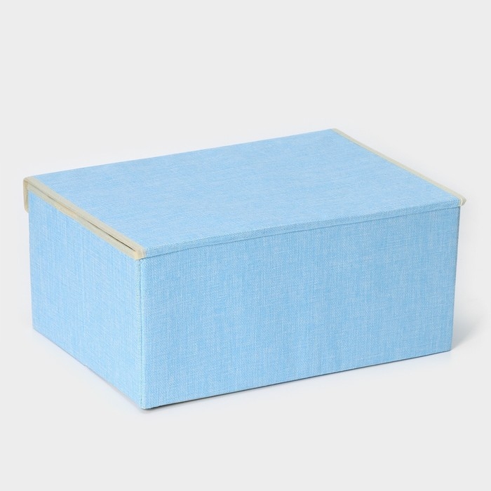Короб стеллажный для хранения с крышкой LaDо́m &laquo;Франческа&raquo;, 43&times;30,5&times;18,5 см, цвет голубой