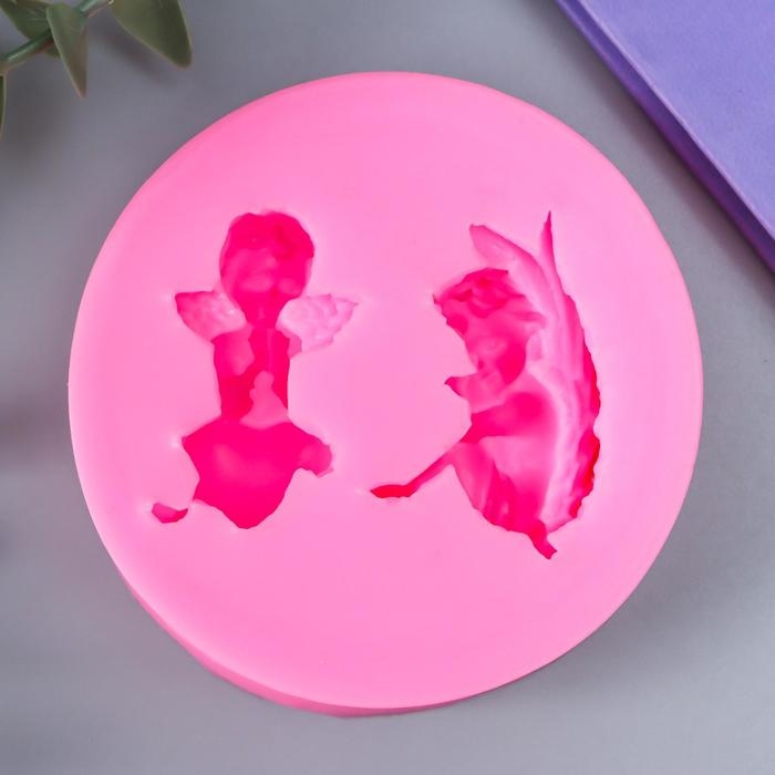 Молд силикон "Два ангелочка" 2 предмета 8х8х2 см