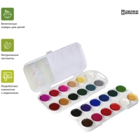 Акварель 24 цвета Гамма "Пчелка", медовая, без кисти, пластик, европодвес 212035