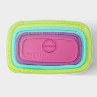 Набор контейнеров для хранения Доляна &laquo;Радуга&raquo;, 4 шт: 19&times;12, 16&times;9, 14&times;7, 12,5&times;5,5 см, цвет МИКС