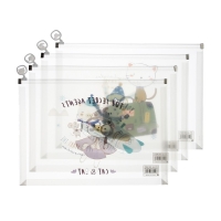 Папка-конверт на молнии формат А4, 180мкр, с рисунком "Звери", МИКС