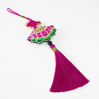 Подвеска текстиль "Лотос" ярко-розовая 2х10х29 см