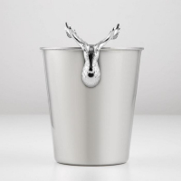 Ведро для льда из нержавеющей стали, 2 л, 25&times;16&times;20,5 см, цвет хромированный