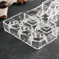 Форма для конфет и шоколада &laquo;Ассорти&raquo;, 14 ячеек, 20&times;12&times;2,5 см, цвет прозрачный