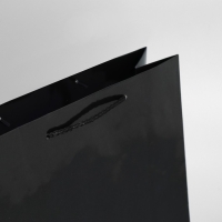 Пакет подарочный ламинированный, упаковка, Black, M 24 х 29 х 9 см