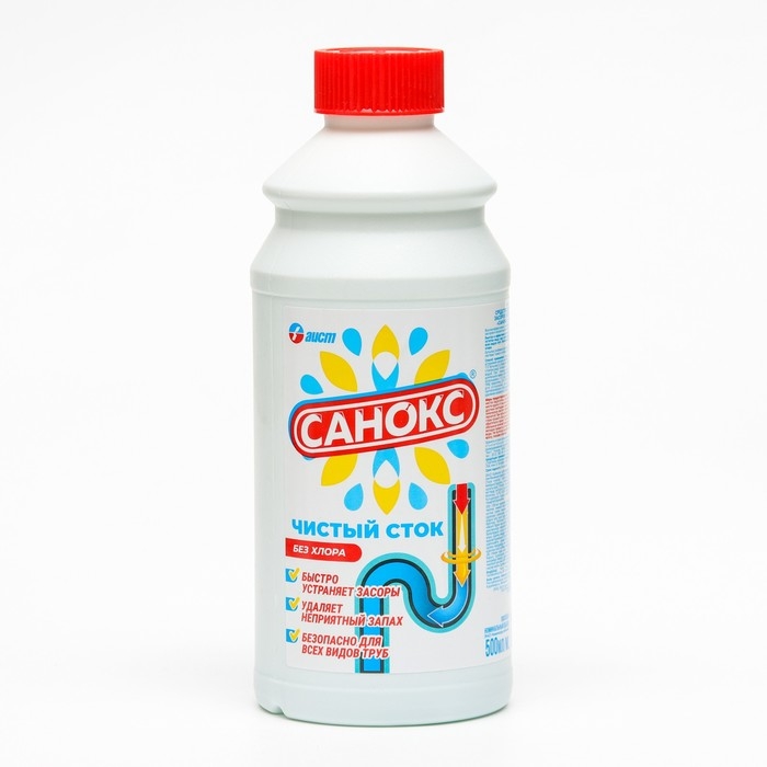Средство для устранения засоров Санокс &laquo;Чистый сток&raquo;, 500 мл
