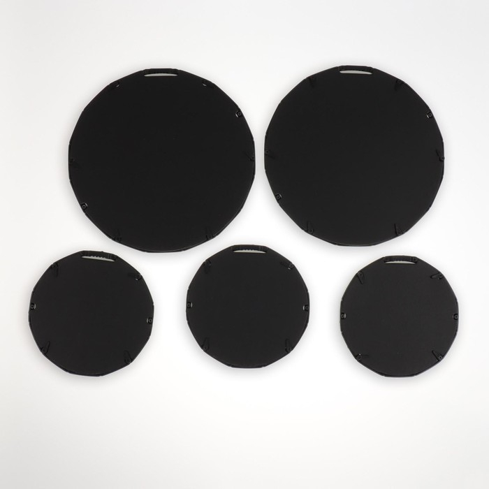 Настенные зеркала &laquo;Бамбук&raquo;, набор - 5 шт, d зеркальной поверхности 20,5/13 см, цвет золотистый