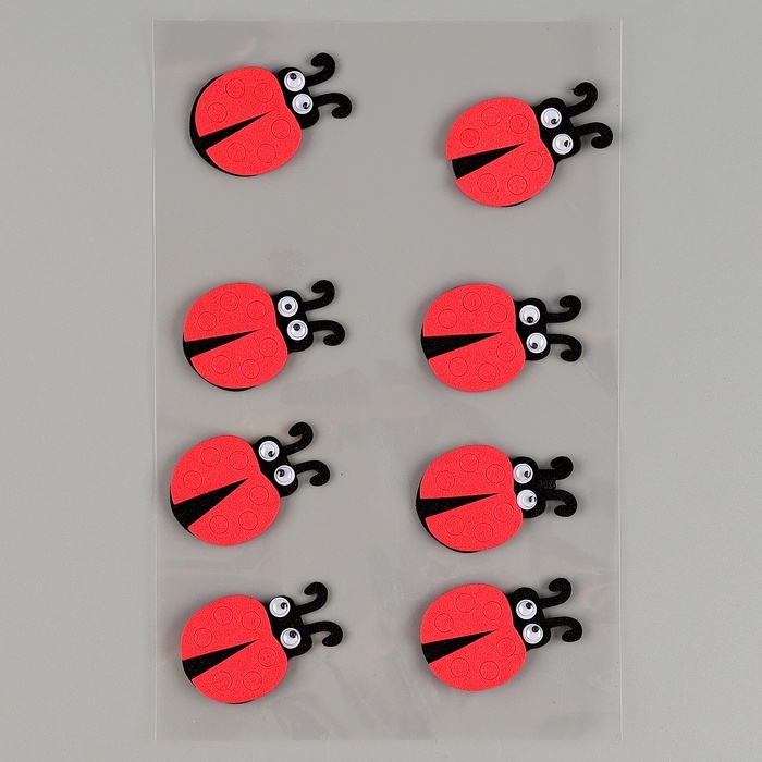 Набор наклеек из EVA "Божья коровка", 8 шт
