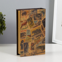 Сейф-книга дерево "Коллекция почтовых марок" кожзам 21х13х5 см