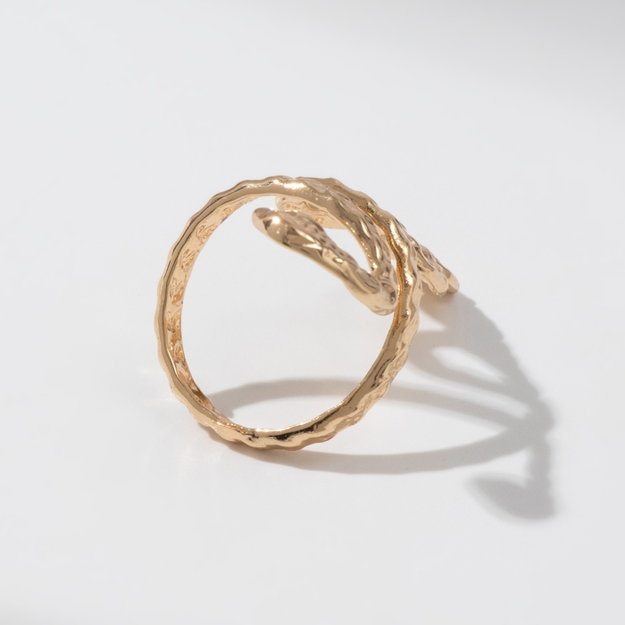 Новый год! Символ года 2025! Кольцо металл &laquo;Змея&raquo; извилистая, цвет золото, размер 17