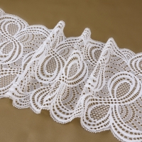 Кружевная эластичная ткань, 180 мм &times; 23 &plusmn; 1 м, цвет белый