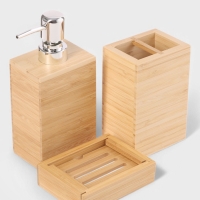 Набор аксессуаров для ванной BAMBOO, бамбук (дозатор. стакан, мыльница)