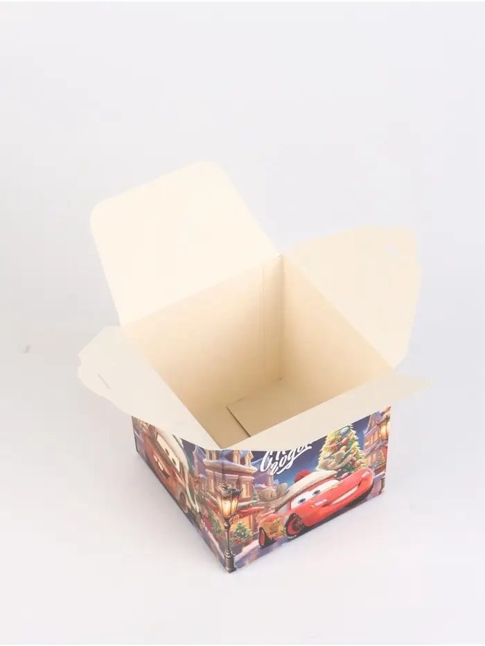 Коробка складная "С Новым годом!", Тачки , 12 х 12 х 12 см