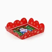 Коробка для кондитерских изделий с пластиковой крышкой &laquo;Счастья в Новом году&raquo;, 10.5 х 10.5 х 3 см