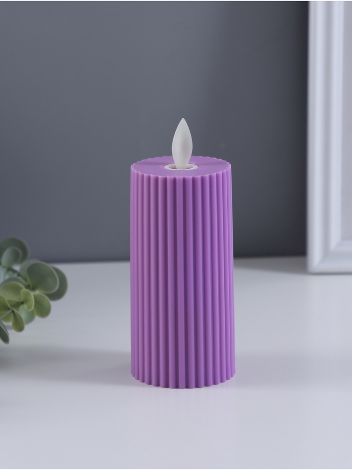 Ночник свеча "Уют" LED 3xAG13 сиреневый 5х5х11см