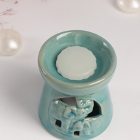 Набор: аромалампа для эфирных масел, мелтсы из воска ароматические &laquo;Слон со слонёнком&raquo;, бирюза, 10&times;10&times;9 см