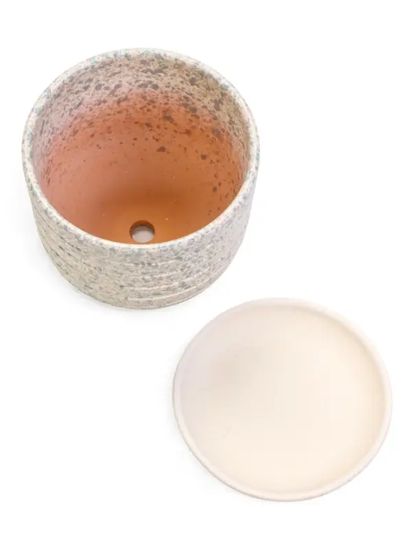 Горшок цветочный  с поддоном 0,8 л, белый керамика "Пряности" (М)