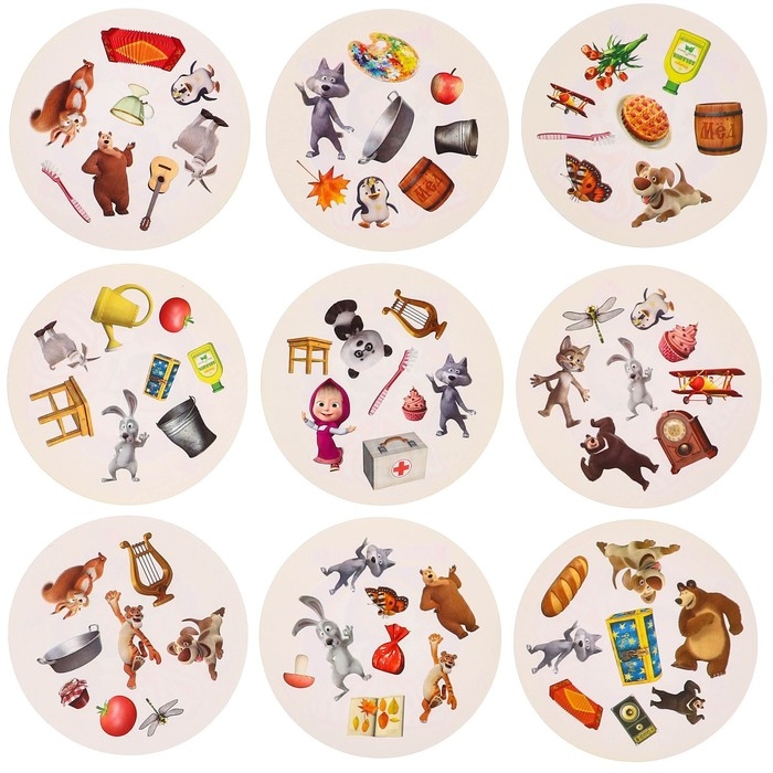 Карточная игра на скорость и реакцию "Дуббль. Смотри-хватай", 55 карт, 5+, Маша и Медведь