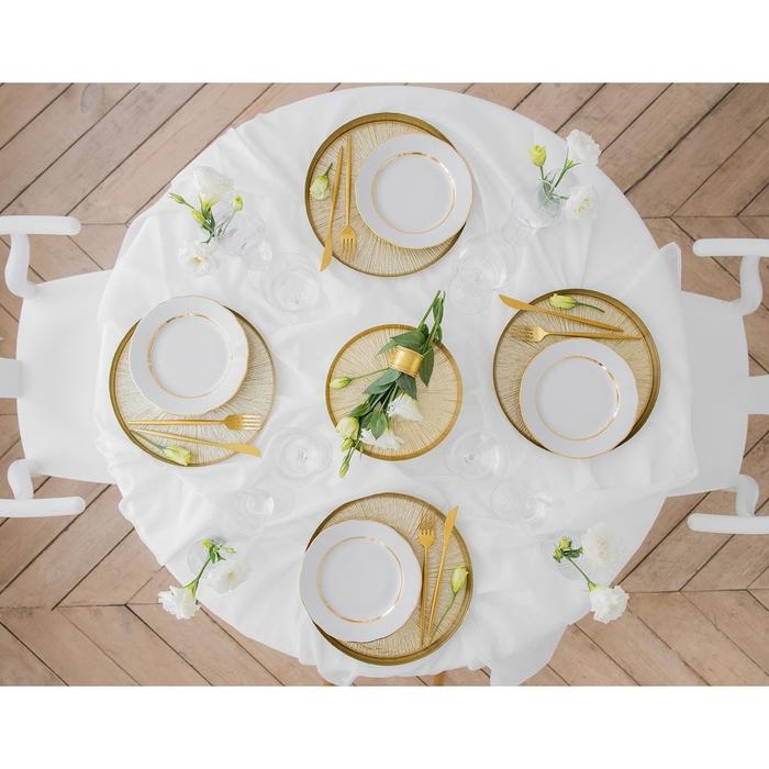 Блюдо сервировочное &laquo;Кувшинка&raquo;, d=28 см, цвет золотой