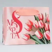 Пакет подарочный ламинированный, упаковка, &laquo;8 марта&raquo;, S 12 х 15 х 5.5 см