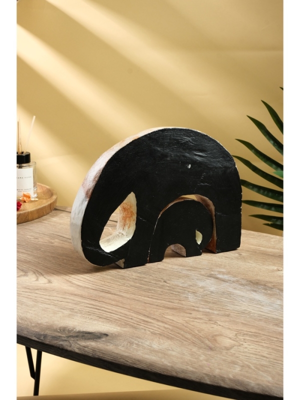 Сувенирный набор "Слониха со слоненком" дерево Албезия, 24х5х18 см, бело-коричневый