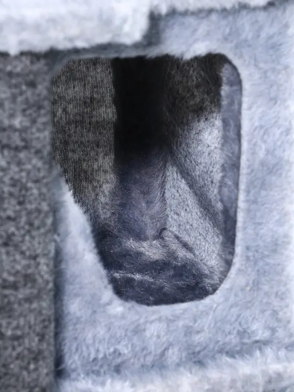 Домик для кошек с когтеточкой, квадратный, 3х-этажный, 33 &times; 42 &times; 63 см, ковролин, серая