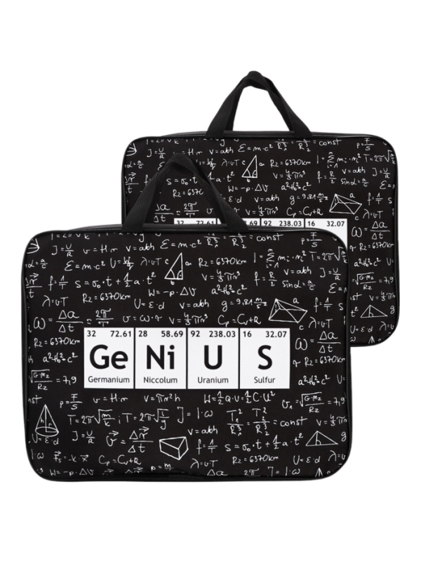 Папка с ручками текстильная А4, 360&times;245&times;70 мм, Calligrata Top &laquo;Гений&raquo;