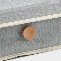 Органайзер для хранения белья LaDо́m &laquo;Франческа&raquo;, 9 ячеек, с крышкой, 35&times;30&times;12 см, цвет серо-голубой