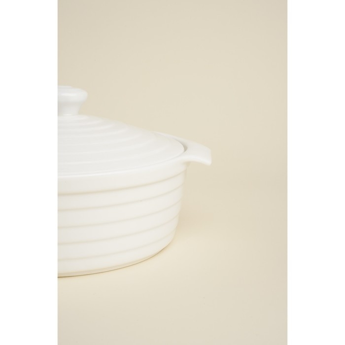 Кастрюля из жаропрочной керамики Доляна &laquo;Бруно&raquo;, 1,57 л, 24,5&times;21,5&times;8 см, цвет белый