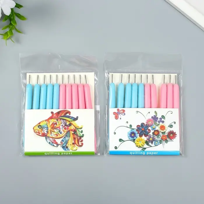 Инструмент для квиллинга с пластиковой ручкой разрез 1 см длина 11 см, МИКС