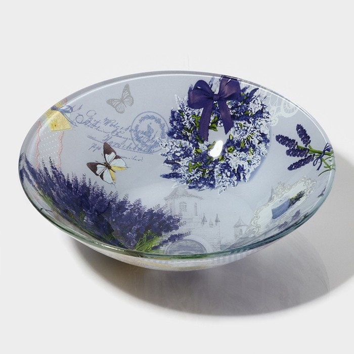 Салатник стеклянный Доляна &laquo;Лаванда&raquo;, 600 мл, 18&times;5 см