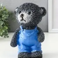 Копилка "Мишка в джинсах" серый, 19,5х13х11 см