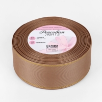 Лента репсовая 40мм*25&plusmn;1ярд(23м&plusmn;1м) золотые нити №173 бежевый АУ
