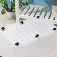 Контейнер для хранения с крышкой, 50 л, 61&times;39&times;32 см, на колёсиках, прозрачный