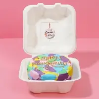 Набор для бенто-торта со свечой, кондитерская упаковка &laquo;Счастье есть&raquo;, 15,4 х 15,2 х 8,8 см