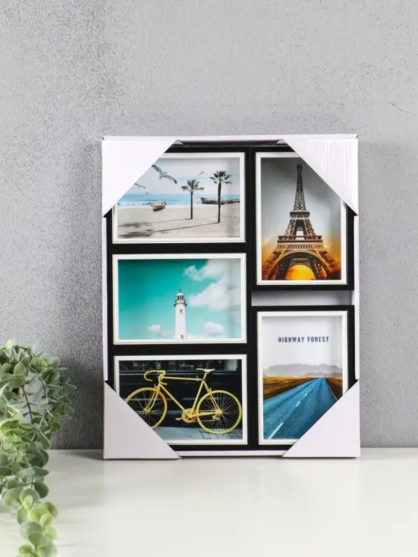 Фоторамка МДФ, стекло на 5 фото 10х15 "День и ночь" 35,5х28,5х2,2 см