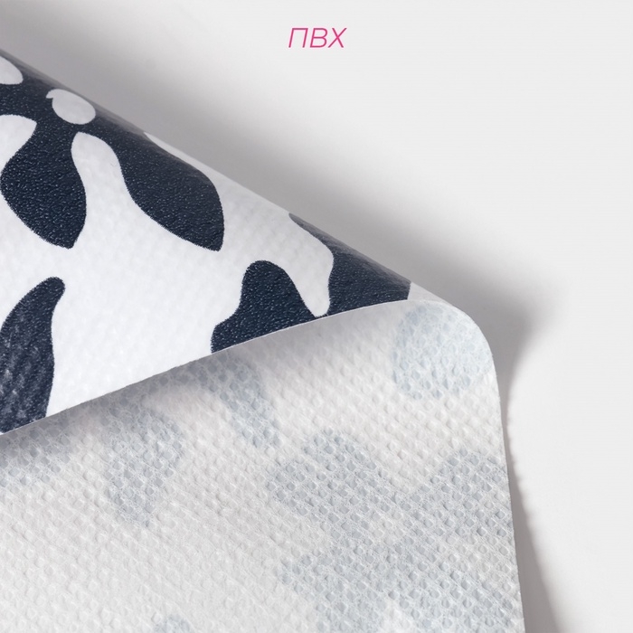 Скатерть на стол Доляна 137&times;180 см, черно-белая